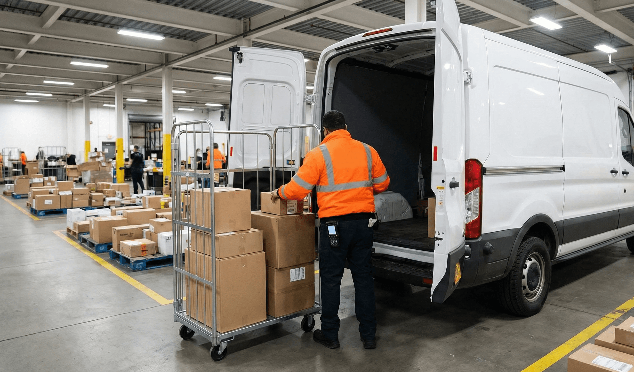 NextGen Delivery courier driver moving appliances